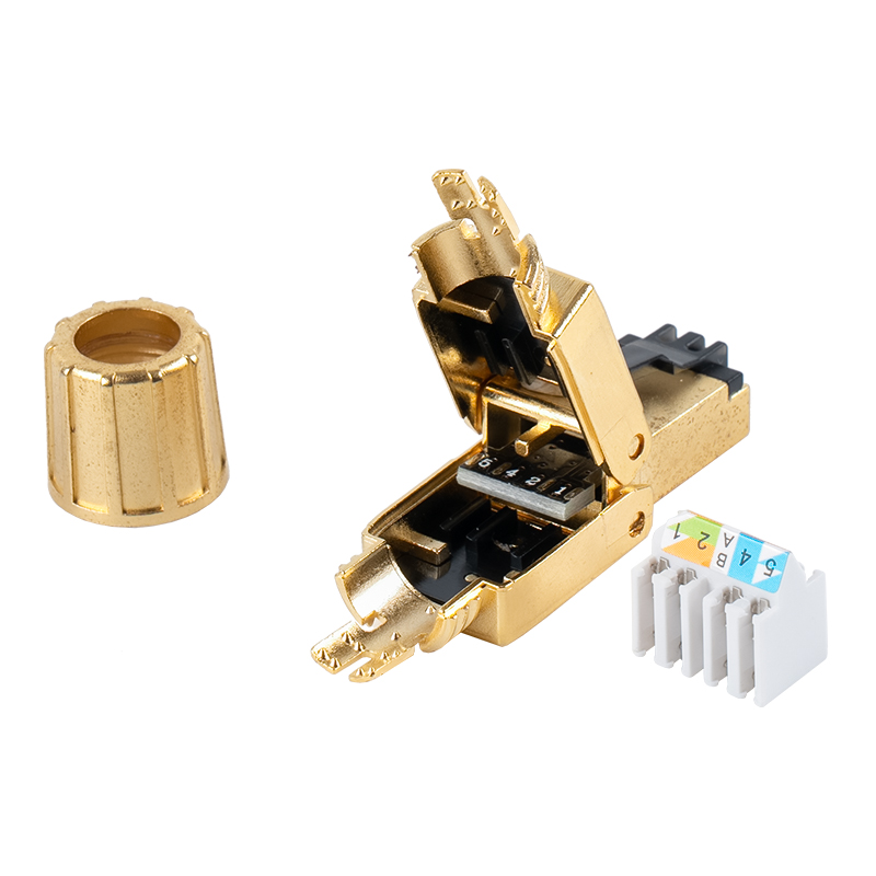 Cat8 árnyékolt szerszám nélküli RJ45 csatlakozó RJ-G40S-1-C8 Cat8 árnyékolt szerszám nélküli RJ45 csatlakozó RJ-G40S-1-C8