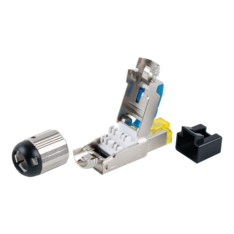 Cat6A árnyékolt szerszám nélküli RJ45 csatlakozó (műanyag borítással) RJ-G70S-C6A Cat6A árnyékolt szerszám nélküli RJ45 csatlakozó (műanyag borítással) RJ-G70S-C6A