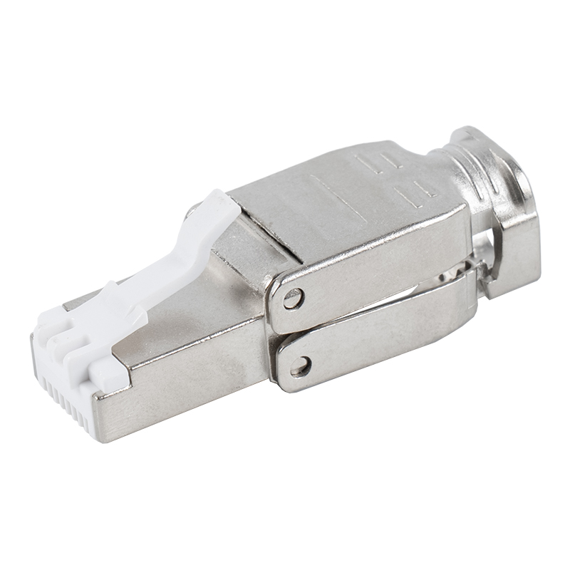 Cat6A árnyékolt fém csat szerszám nélküli RJ45 csatlakozó RJ-602S-2-C6A