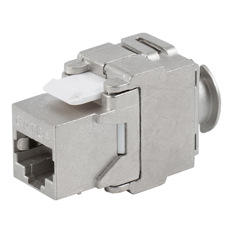 C6A árnyékolt 180°-os Tolless Keystone Jack (konzollal) SM-2335SH8C6A