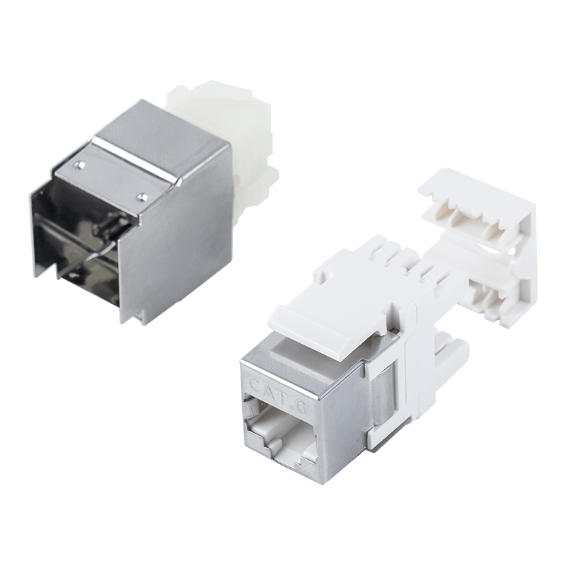 Cat6A árnyékolt 180°-os Keystone Jack (fémházzal) SM-2064SD8C6A Cat6A árnyékolt 180°-os Keystone Jack (fémházzal) SM-2064SD8C6A
