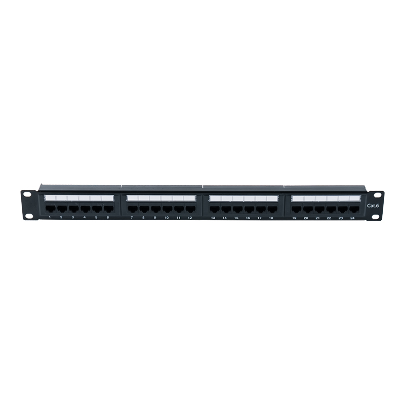 6. kategória 19 hüvelykes 1U árnyékolatlan 24 portos Patch Panel (kétcélú IDC; műanyag betéttel) SP-3204D24-C6 6. kategória 19 hüvelykes 1U árnyékolatlan 24 portos Patch Panel (kétcélú IDC; műanyag betéttel) SP-3204D24-C6