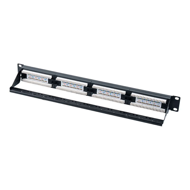 6. kategória 19 hüvelykes 1U árnyékolatlan 24 portos Patch Panel (kétcélú IDC; műanyag betéttel) SP-3204D24-C6 6. kategória 19 hüvelykes 1U árnyékolatlan 24 portos Patch Panel (kétcélú IDC; műanyag betéttel) SP-3204D24-C6