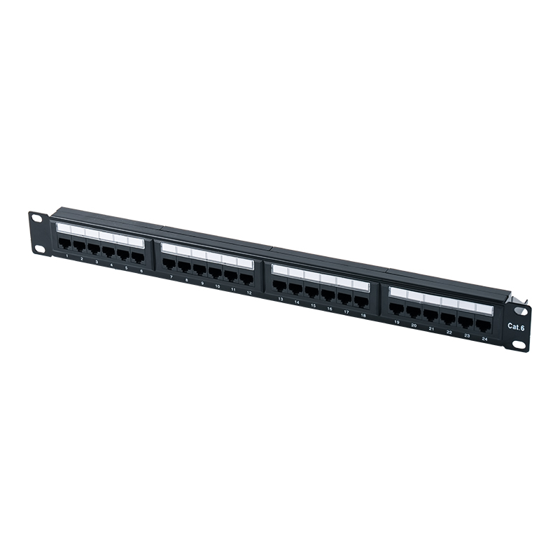 6. kategória 19 hüvelykes 1U árnyékolatlan 24 portos Patch Panel (kétcélú IDC; műanyag betéttel) SP-3204D24-C6 6. kategória 19 hüvelykes 1U árnyékolatlan 24 portos Patch Panel (kétcélú IDC; műanyag betéttel) SP-3204D24-C6