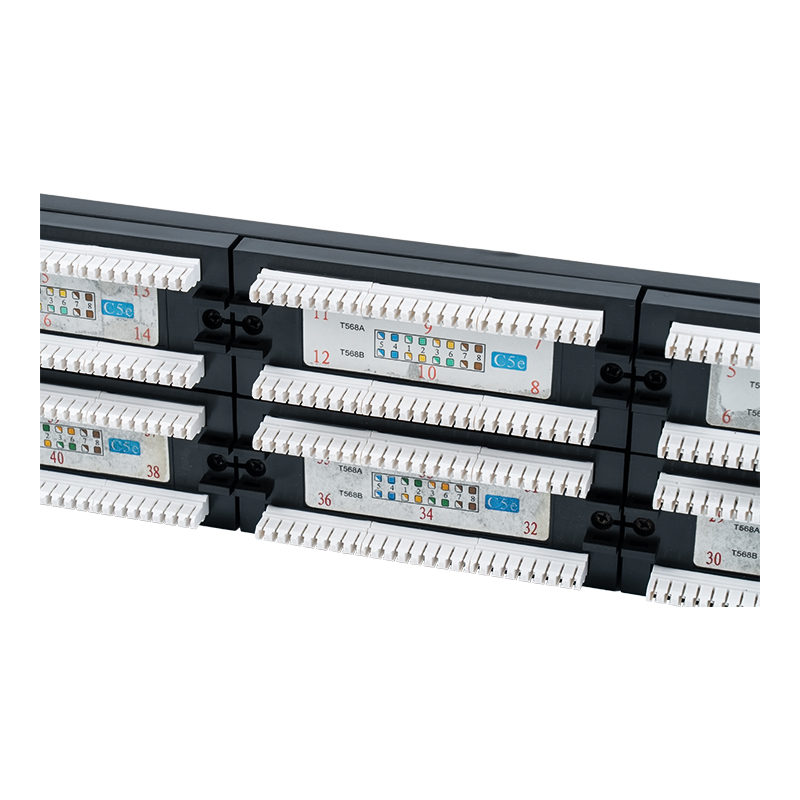 Cat5e 19 hüvelykes 2U árnyékolatlan 48 portos patch panel (kétcélú IDC; műanyag karton betéttel) SP-3204D48-C5E Cat5e 19 hüvelykes 2U árnyékolatlan 48 portos patch panel (kétcélú IDC; műanyag karton betéttel) SP-3204D48-C5E