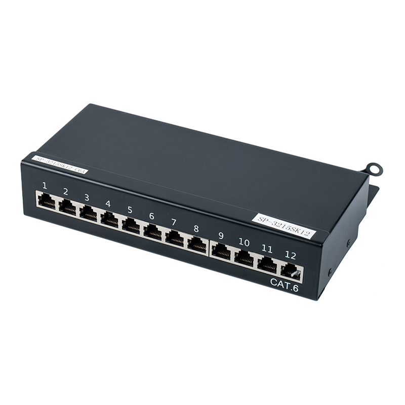 6. kategória 1U árnyékolt 12 portos patch panel SP-3215SK12-C6