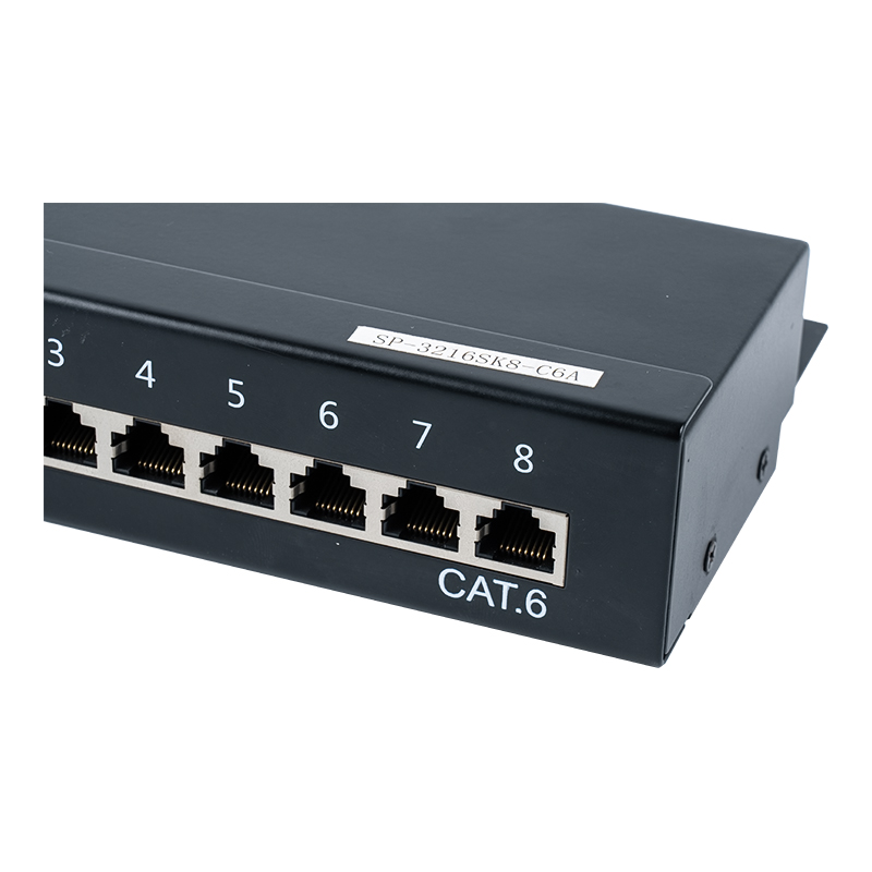 6. kategória 1U árnyékolt 8 portos patch panel SP-3216SK8-C6 6. kategória 1U árnyékolt 8 portos patch panel SP-3216SK8-C6