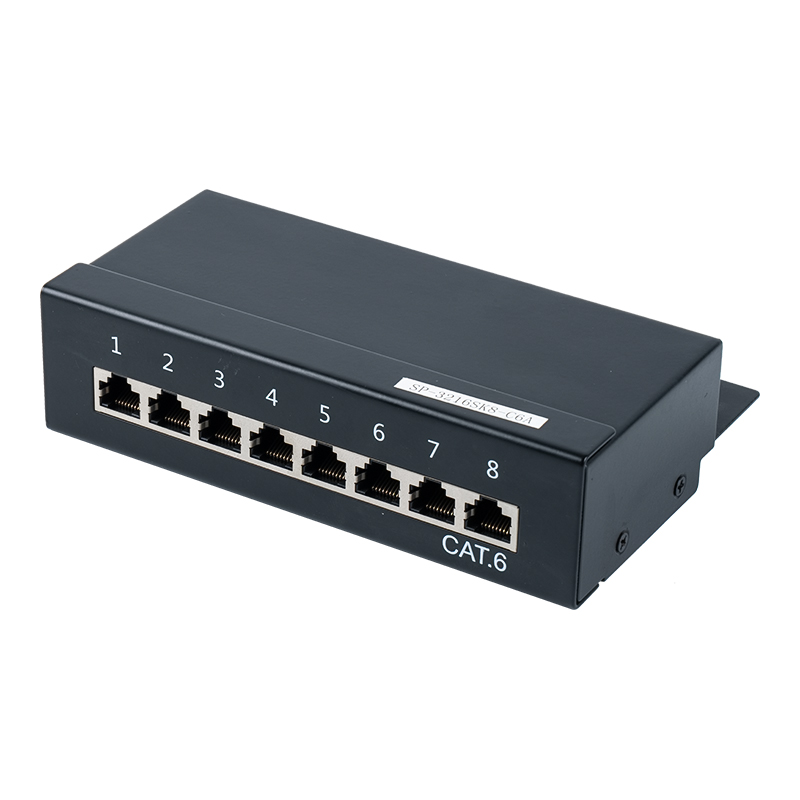 6. kategória 1U árnyékolt 8 portos patch panel SP-3216SK8-C6