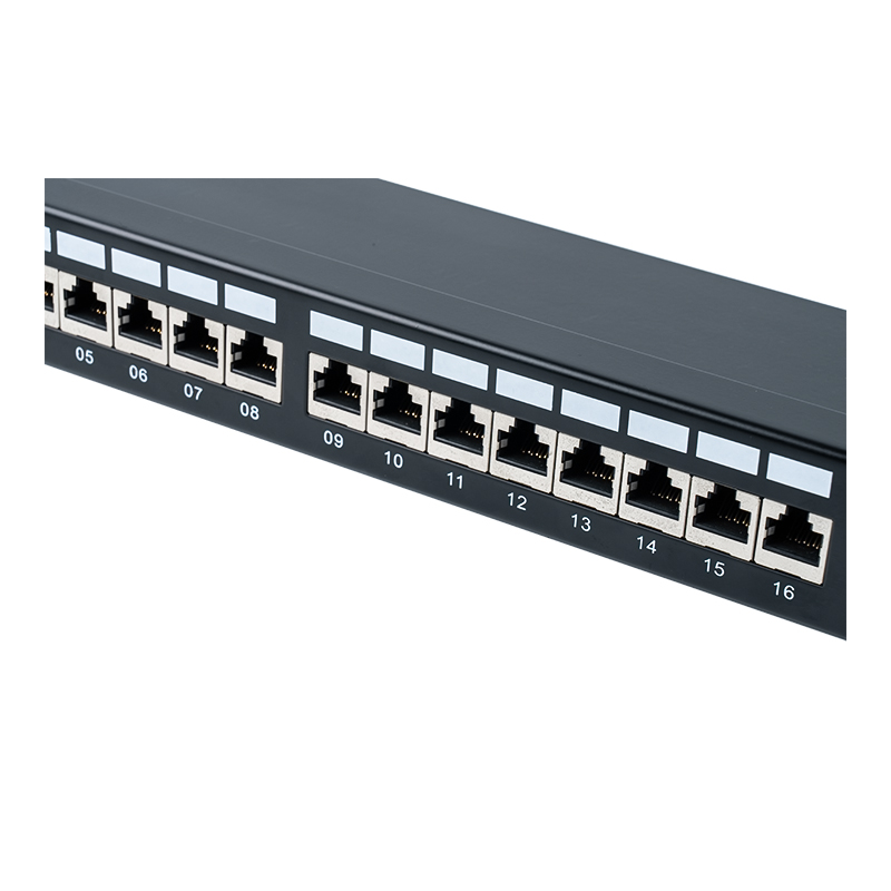 6. kategória 19 hüvelykes 1U árnyékolt 24 portos patch panel SP-3217SK24-C6A 6. kategória 19 hüvelykes 1U árnyékolt 24 portos patch panel SP-3217SK24-C6A