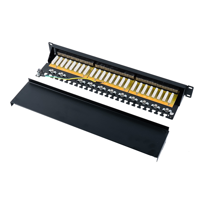 6. kategória 19 hüvelykes 1U árnyékolt 24 portos patch panel SP-3217SK24-C6A 6. kategória 19 hüvelykes 1U árnyékolt 24 portos patch panel SP-3217SK24-C6A