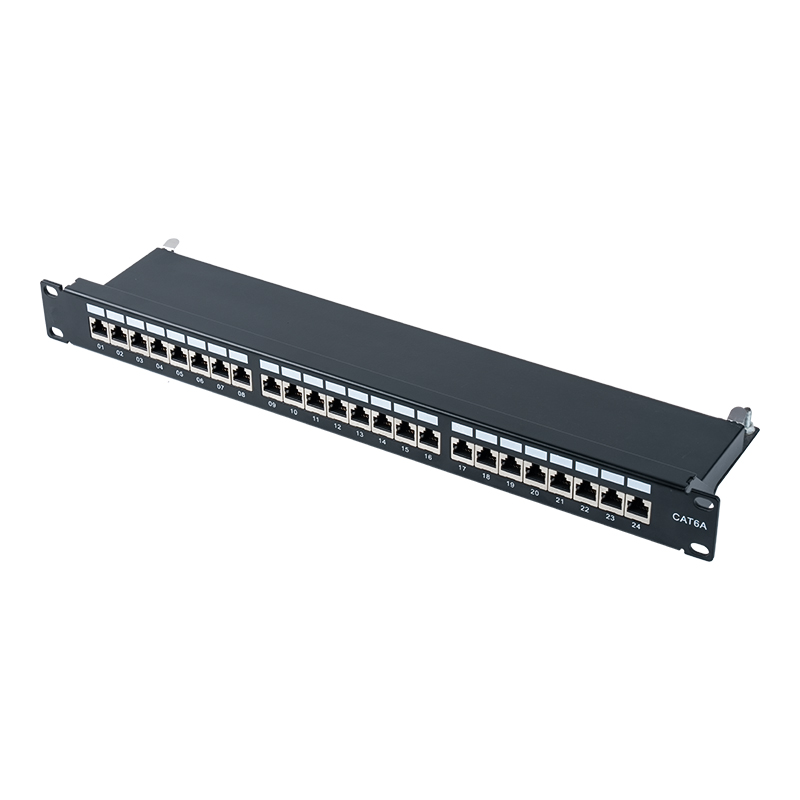 6. kategória 19 hüvelykes 1U árnyékolt 24 portos patch panel SP-3217SK24-C6A