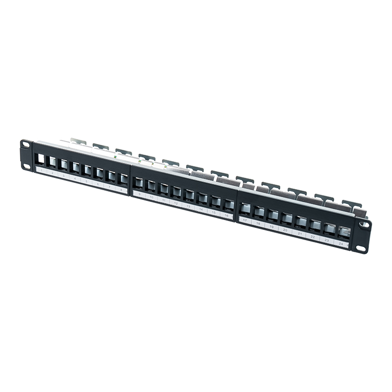 19 hüvelykes 1U 24 portos árnyékolt üres rack (digitális kártyával) SP-3245S-24P