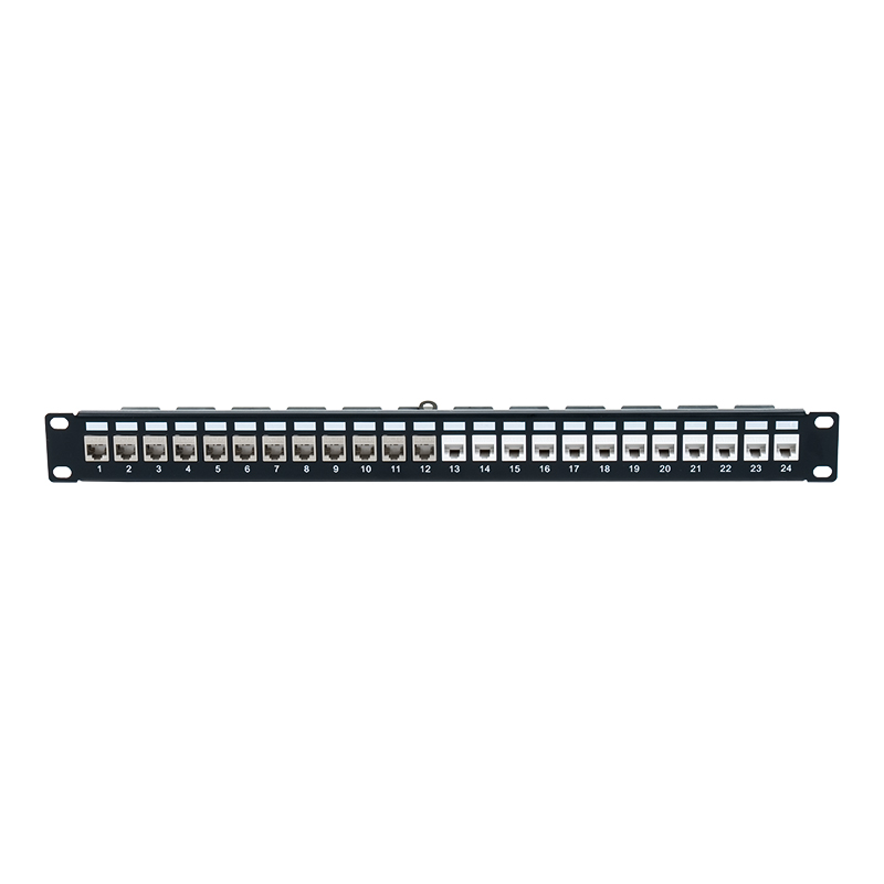 19 hüvelykes 1U 24 portos árnyékolt patch panel (C6A modullal) SP-3246S-24P