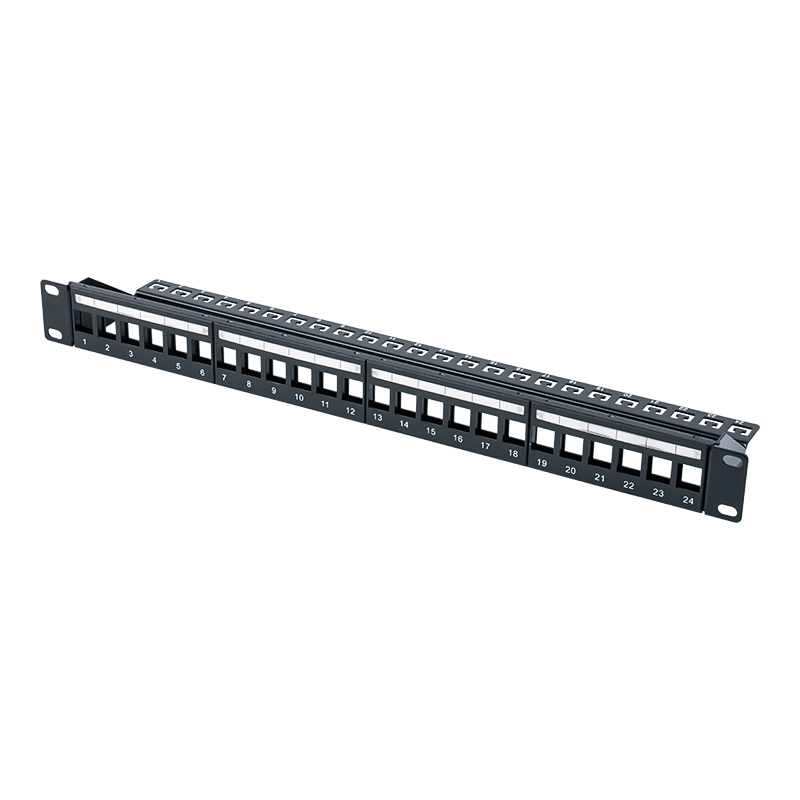 19 hüvelykes 1U 24 portos árnyékolt patch panel (C6 modullal) SP-3260-24P 19 hüvelykes 1U 24 portos árnyékolt patch panel (C6 modullal) SP-3260-24P