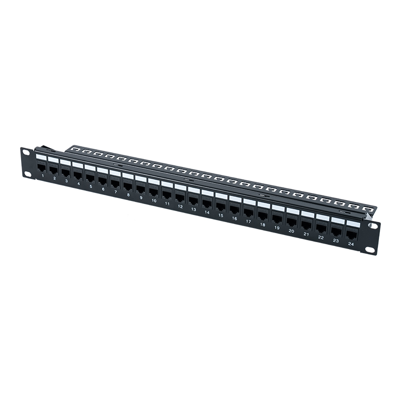 19 hüvelykes 1U 24 portos árnyékolt patch panel (C6 modullal) SP-3260-24P 19 hüvelykes 1U 24 portos árnyékolt patch panel (C6 modullal) SP-3260-24P