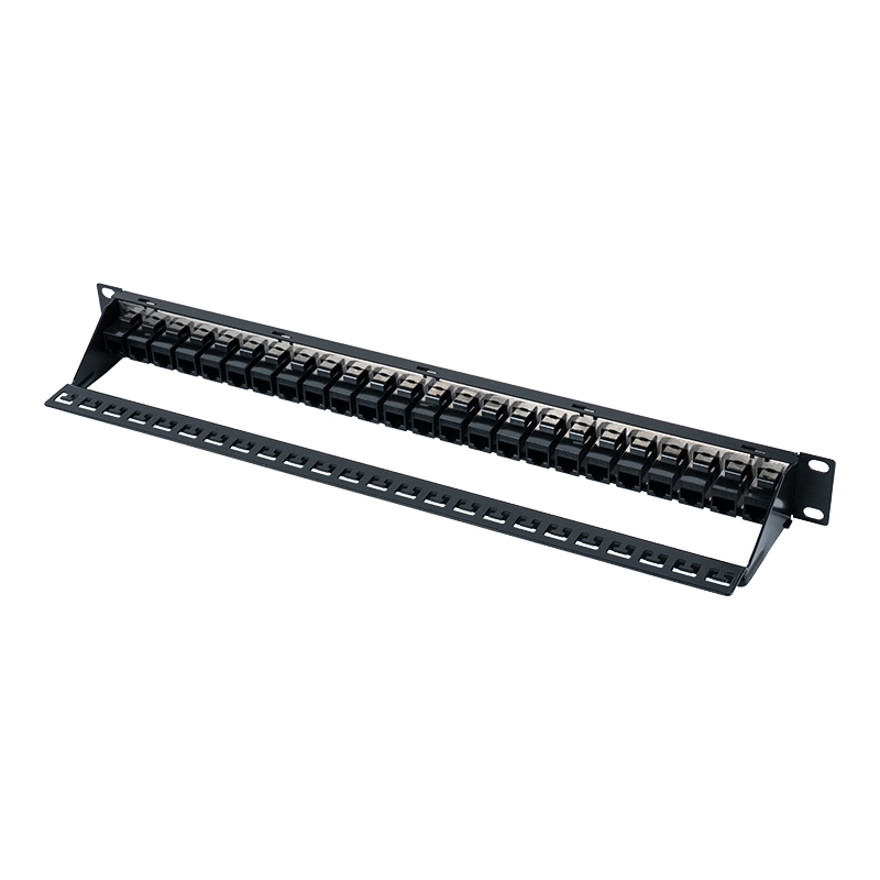 19 hüvelykes 1U 24 portos árnyékolt patch panel (C6 modullal) SP-3260-24P 19 hüvelykes 1U 24 portos árnyékolt patch panel (C6 modullal) SP-3260-24P
