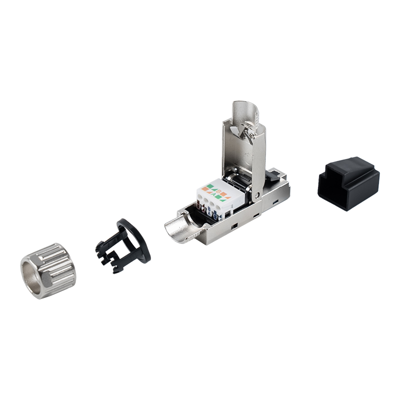 Cat7 árnyékolt szerszám nélküli RJ45 csatlakozó (műanyag védőhüvellyel) RJ-G50S-1-C7 Cat7 árnyékolt szerszám nélküli RJ45 csatlakozó (műanyag védőhüvellyel) RJ-G50S-1-C7
