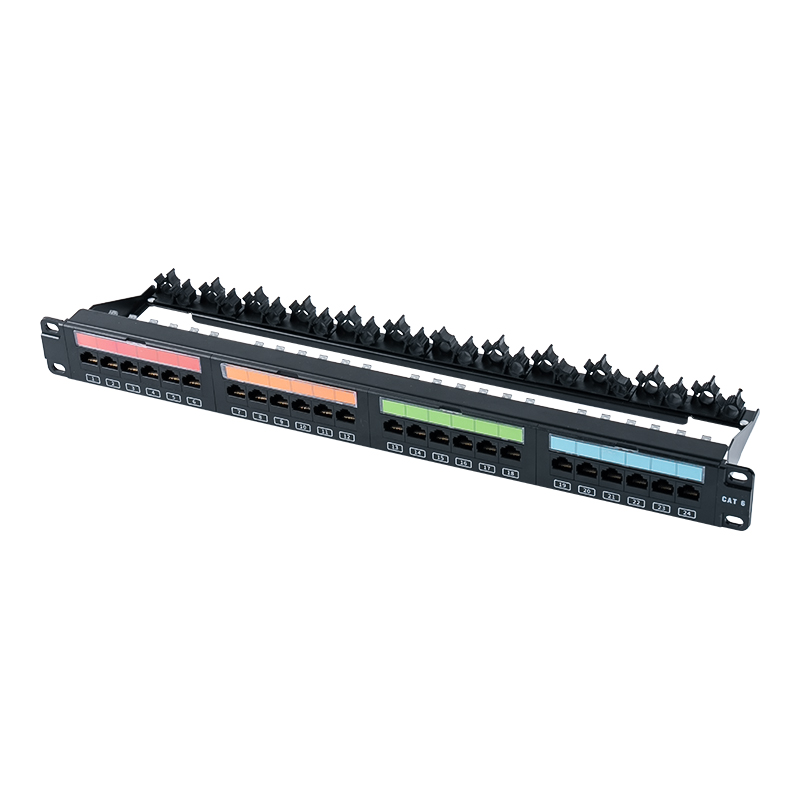 19 hüvelykes 1U 24 portos árnyékolatlan rack (flip-top műanyag ablak) SP-3405-24P