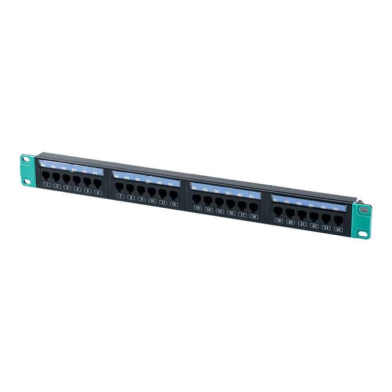 19 hüvelykes 1U 24 portos árnyékolatlan rack (cserélhető műanyag kártyával) SP-3406-24P