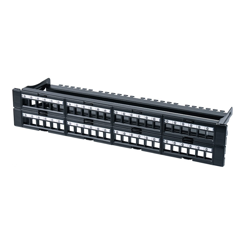 19 hüvelykes 1U 48 portos árnyékolatlan rack (eltávolítható ablak) SP-3408-48P
