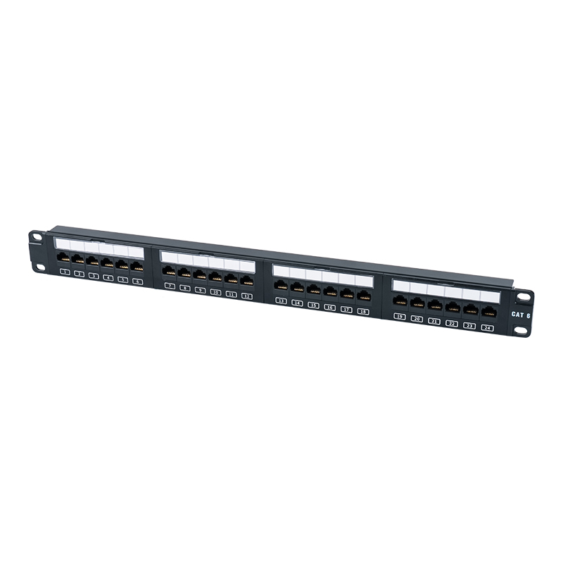 C6 19 hüvelykes 1U árnyékolatlan 24 portos javítópanel (felhajtható műanyag ablak) SP-3411D24-C6